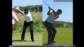 Jon Rahm golf swing  Long Iron faceon amp downtheline July 2017 [upl. by Hansen]