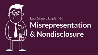 Misrepresentation and Nondisclosure  Contracts  Defenses amp Excuses [upl. by Alix]