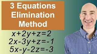 Solving Systems of 3 Equations Elimination [upl. by Sumaes494]