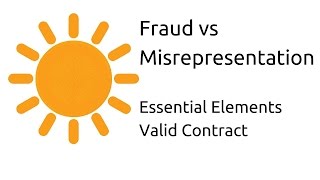 Fraud vs Misrepresentation  Other Essential Elements of a Valid Contract  CA CPT  CS amp CMA [upl. by Hayalat39]